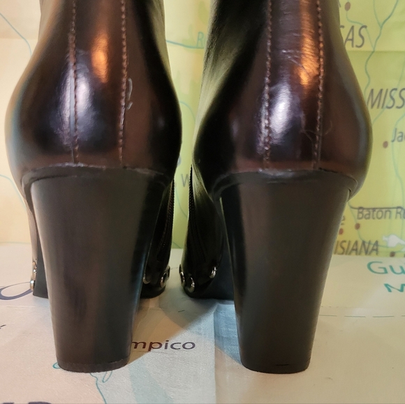 JeffreyCampbell Stylish Black Leather Studded Ankle Boots Size 10 - Picture 5 of 12